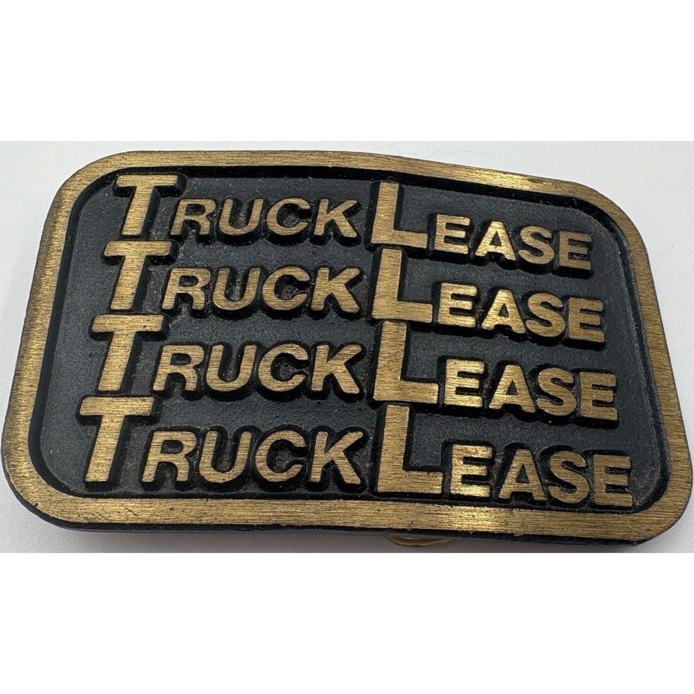 Vintage DynaBuckle Solid Brass‎ Belt Buckle - Truck Lease Design - Provo, Utah